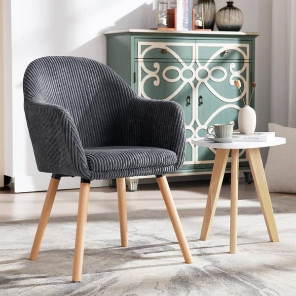 Rootz polstrede spisestuestole Sæt med 2 - Lænestole - Komfortstole - Høj komfort, Robust design, Alsidig brug - Fløjlstræk og træ - 55,5 cm x 83,5 cm