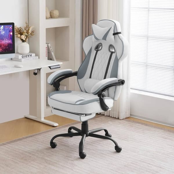 Rootz Ultimate -pelituoli - Ergonominen toimistotuoli - Tietokonetuoli - Parannettu mukavuus sisäänrakennetuilla jousilla - Tahraa hylkivä Leathaire-k