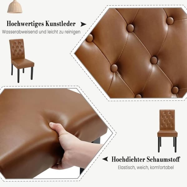 Rootz spisestuestol - Høj rygstol - Læderstol - Ergonomisk design - Let at rengøre - Gulvbeskyttelse - 44cm x 99cm x 59cm