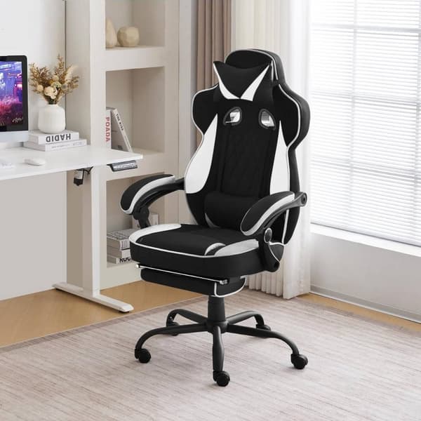 Rootz Gaming Chair - Kontorstol - Computerstol - Pocket Spring Pude - Ergonomisk design - Holdbart læderstof - 57cm x 51,5cm