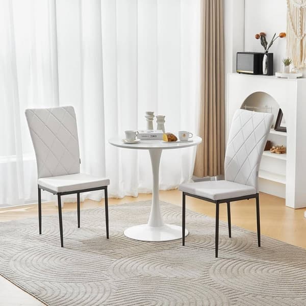 Rootz spisestuestole Sæt med 4 - Stole i imiteret læder - Stole med høj ryglæn - Komfortable siddepladser - Ergonomisk støtte - Holdbar metalramme - 4