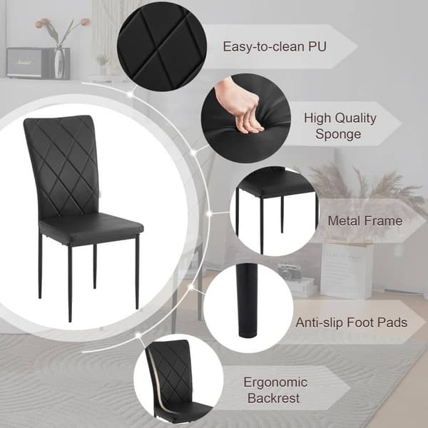 Rootz-ruokailutuolisarja 4 kpl - Modernit keittiön tuolit - Toimistoistuimet - Mukava pehmustettu istuin - Ergonominen korkea selkänoja - Kestävä meta