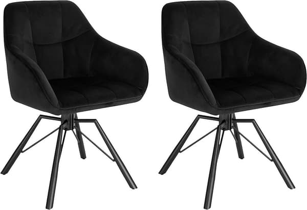 Rootz pyörivä ruokatuoli - pyörivä tuoli - samettipehmustettu tuoli - 360° kääntyvä, ergonominen muotoilu, tukeva rakenne - 58,5 cm x 82,5 cm x 54,5 c