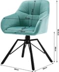 Miniatyrbild 3 av 8: Rootz Swivel Matstol - Roterande Stol - Sammetsstol - Ergonomisk design - Enkel montering - Hållbar - 58,5 cm x 82,5 cm x 54,5 cm