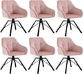 Miniatyrbillede 1 af 8: Rootz drejelig spisestuestol - Roterende stol - Fløjlskontorstol - Ergonomisk design - Komfortabelt bredt sæde - Robust metalstel - 58,5 cm x 82,5 cm