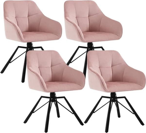 Rootz vridbar matstol - Roterande stol - Sammetsstol - Ergonomisk komfort - Enkel montering - Hållbar design - 58,5 cm x 82,5 cm x 54,5 cm