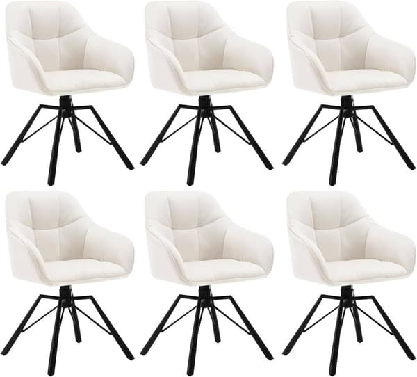 Rootz kääntyvä ruokatuoli - Pyörivä tuoli - Samettituoli - Ergonominen muotoilu - Mukavat istuimet - Kestävä rakenne - 58,5 cm x 82,5 cm x 54,5 cm