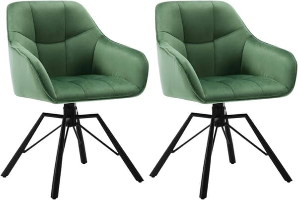 Rootz drejelig spisestuestol - Roterende stol - Fløjlskontorstol - Ergonomisk design - Luksuriøs komfort - Holdbar konstruktion - 58,5 cm x 82,5 cm x