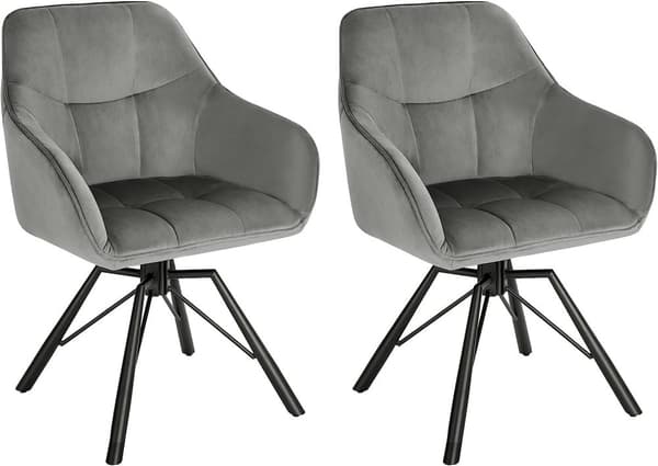 Rootz kääntyvä ruokatuoli - Pyörivä tuoli - Samettipehmustettu tuoli - Ergonominen muotoilu - Mukavat istuimet - Kestävä rakenne - 58,5 cm x 82,5 cm x