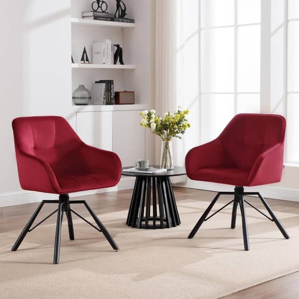 Rootz drejelig spisestuestol - Roterende stol - Velvet Accent Chair - Ergonomisk design - Komfortable siddepladser - Holdbar konstruktion - 58,5 cm x