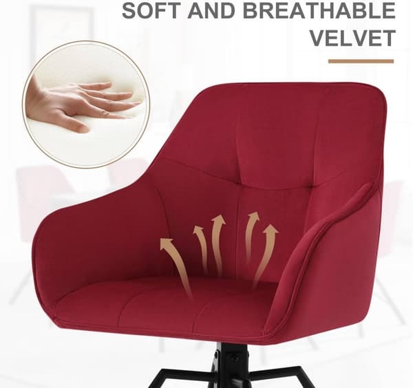 Rootz drejelig spisestuestol - Roterende stol - Velvet Accent Chair - Ergonomisk design - Komfortable siddepladser - Holdbar konstruktion - 58,5 cm x