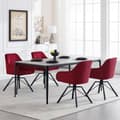 Miniatyrbillede 2 af 8: Rootz drejelig spisestuestol - Roterende stol - Velvet Accent Chair - Ergonomisk design - Komfortable siddepladser - Holdbar konstruktion - 58,5 cm x