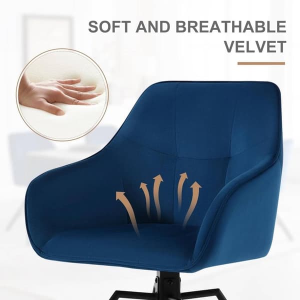 Rootz drejelig spisestuestol - Roterende stol - Fløjlskontorstol - Ergonomisk design - Komfortable siddepladser - Holdbart stel - 58,5 cm x 82,5 cm x
