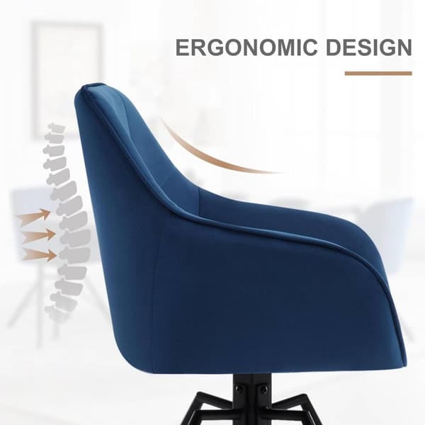 Rootz drejelig spisestuestol - Roterende stol - Fløjlskontorstol - Ergonomisk design - Komfortable siddepladser - Holdbart stel - 58,5 cm x 82,5 cm x
