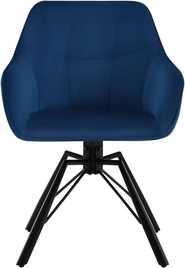 Rootz drejelig spisestuestol - Roterende stol - Fløjlskontorstol - Ergonomisk design - Komfortable siddepladser - Holdbart stel - 58,5 cm x 82,5 cm x