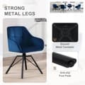 Miniatyrbillede 6 af 9: Rootz drejelig spisestuestol - Roterende stol - Fløjlspolstret stol - Ergonomisk design - Nem montering - Holdbart metalstel - 58,5 cm x 82,5 cm x 54,