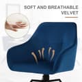 Miniatyrbillede 7 af 9: Rootz drejelig spisestuestol - Roterende stol - Fløjlspolstret stol - Ergonomisk design - Nem montering - Holdbart metalstel - 58,5 cm x 82,5 cm x 54,