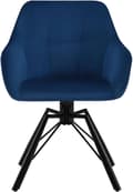 Miniatyrbillede 9 af 9: Rootz drejelig spisestuestol - Roterende stol - Fløjlspolstret stol - Ergonomisk design - Nem montering - Holdbart metalstel - 58,5 cm x 82,5 cm x 54,