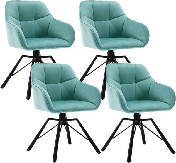 Rootz kääntyvä ruokatuoli - Pyörivä tuoli - Velvet-työtuoli - Ergonominen muotoilu - Mukava istuvuus - Kestävä metallirunko - 58,5 cm x 82,5 cm x 54,5