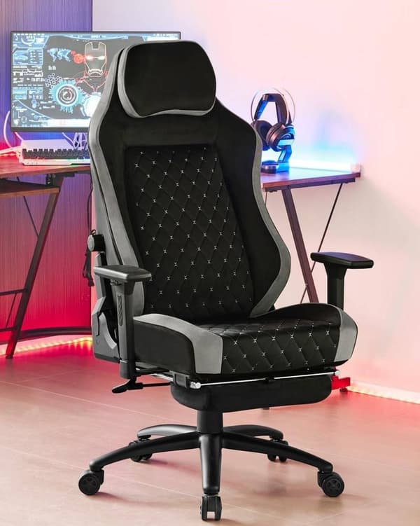 Rootz Ultimate Gaming Chair - Työtuoli - Ergonominen tietokonetuoli - Muovattu vaahtomuovi - Mukautuva ristiseläntuki - Kestävä metallirunko - 55 cm x