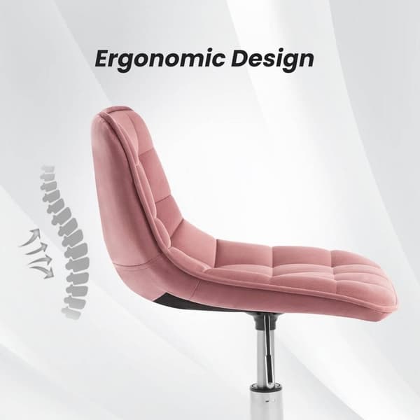 Rootz kontorstol - Ergonomisk arbejdsstol - Velvet drejestol - Komfortabel, justerbar, holdbar - 43 cm x 60-67,5 cm x 50 cm