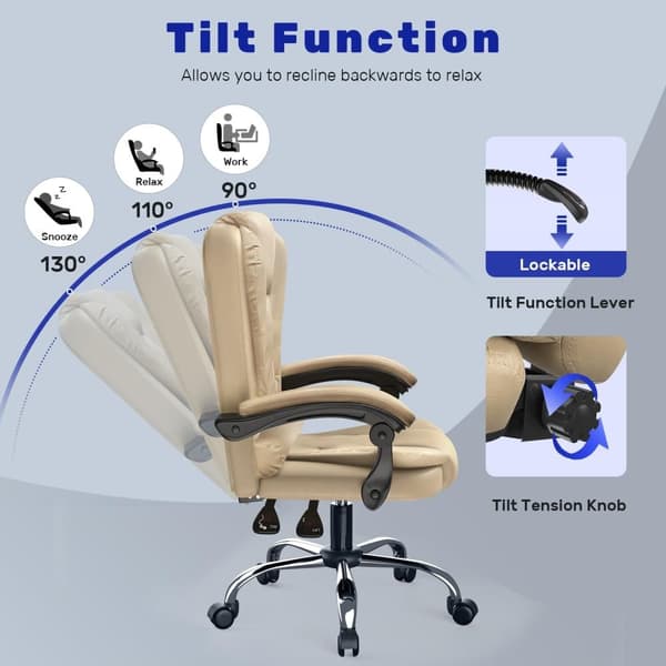 Ergonomisk Kontorstol i PU-læder