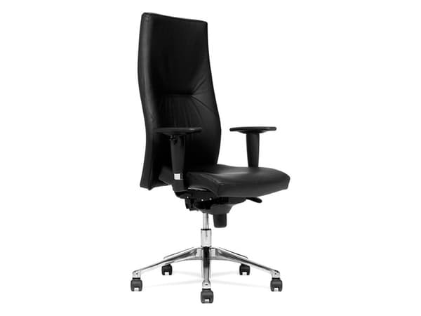 Kontorstol Nero HighBack, Sort skind