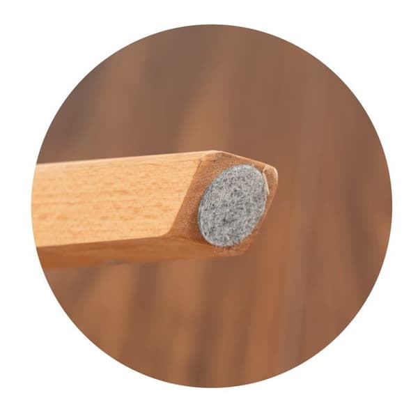 MYSIGA MÖBLER Roterande kontorsfåtölj Beige tyg och bokträ ben, skandinavisk stil, CARSON