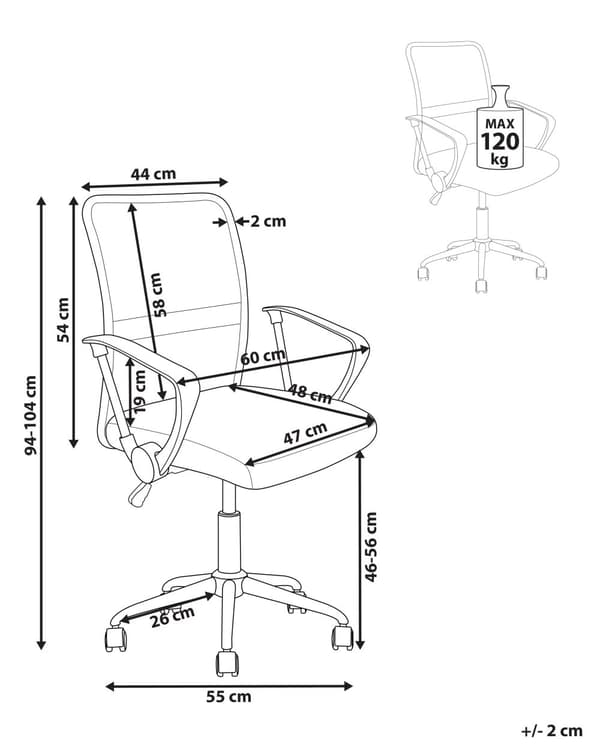 Kontorsstol Off-white Mesh Tygklädsel Snurrbar Skrivbordstol Datorstol Justerbar Sits Kontor Arbetsrum