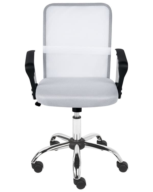Kontorsstol Off-white Mesh Tygklädsel Snurrbar Skrivbordstol Datorstol Justerbar Sits Kontor Arbetsrum