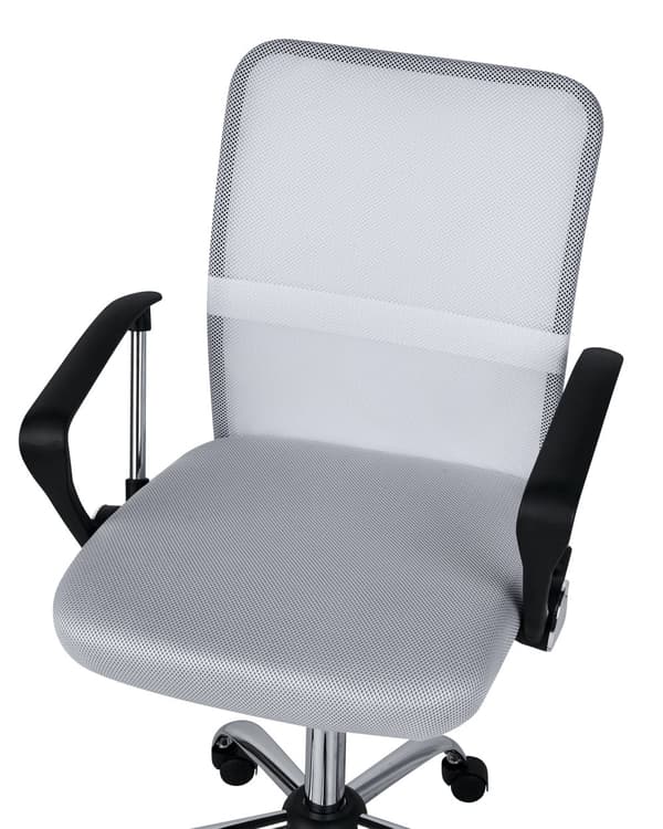 Kontorsstol Off-white Mesh Tygklädsel Snurrbar Skrivbordstol Datorstol Justerbar Sits Kontor Arbetsrum