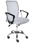 Miniatyrbild 1 av 11: Kontorsstol Off-white Mesh Tygklädsel Snurrbar Skrivbordstol Datorstol Justerbar Sits Kontor Arbetsrum