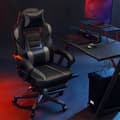 Miniatyrbild 2 av 7: Rootz Gaming Chair - Racing Style Stol - Liggande kontorsstol - Svart-Grå - PU-plast - Högdensitetsskum - Stål - Nylon - 67cm x 66cm x 126cm - Bekväm