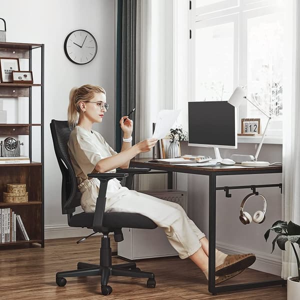 Rootz Ergonomic Office Chair - Skrivebordsstol - Justerbar lændestøtte - Forebygger muskeltræthed - Justerbar sædehøjde - 110,5-112,5 cm x 53 cm x 52