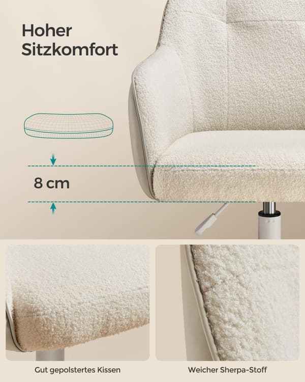 Rootz Swivel Chair - Lounge Chair - Kontorsstol - Stålstomme - Sammetsklädsel - Justerbar höjd - 64cm x 64cm x (83-93)cm