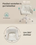 Miniatyrbild 6 av 8: Rootz Swivel Chair - Lounge Chair - Kontorsstol - Stålstomme - Sammetsklädsel - Justerbar höjd - 64cm x 64cm x (83-93)cm