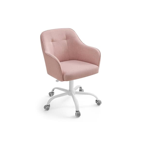 Rootz Swivel Chair - Rosa Accent Chair - Rullande fåtölj - Stålstomme - Skumstoppning - Bomulllinneblandning - 69cm x 65cm x (83-93cm) - Bekväm sittpl