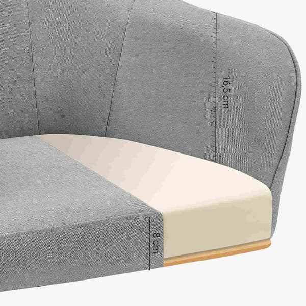 Rootz Højdejusterbar kontorstol - Skrivebordsstol - Ergonomisk stol - Åndbar overflade - Moderne design - PU-hjul - Lysegrå - Stålramme - 65cm x 69cm