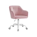 Miniatyrbild 1 av 8: Rootz Pastell Pink Velvet Gaming Chair - Kontorsstol - Snurrstol - Stålstomme - Skumstoppning - PU-hjul - 64cm x 64cm x (83-93)cm - Justerbar sitshöjd
