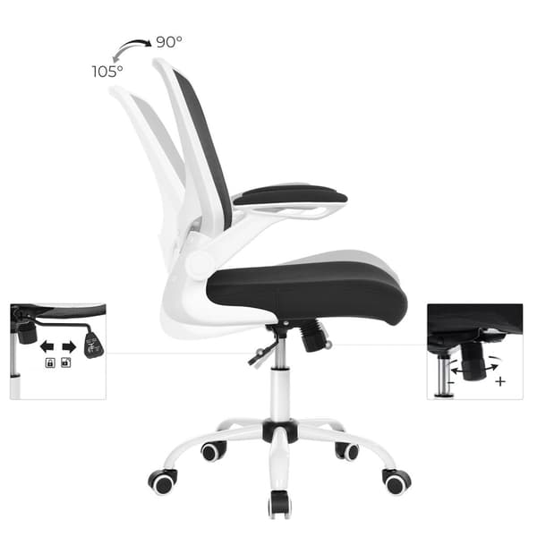 Rootz Mesh Kontorstol - Ergonomisk stol - Drejestol - Justerbar vippemekanisme - Modstandsjustering - Sort - Plast, Skum, Nylon, Stål - 66cm x 60cm x