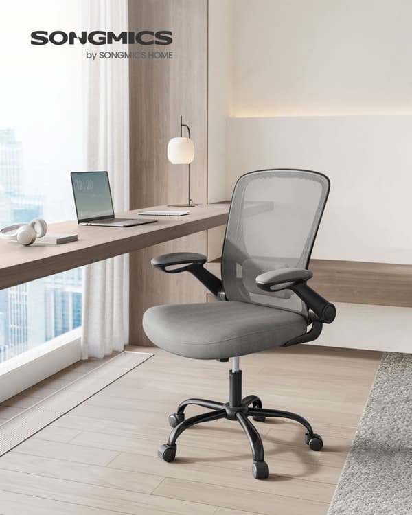 Rootz Ergonomic Dove Grey Kontorsstol - Snurrstol - Justerbar skrivbordsstol - Plast, Skum, Nylon, Stål - Svankstöd - Material som andas - 64cm x 64cm