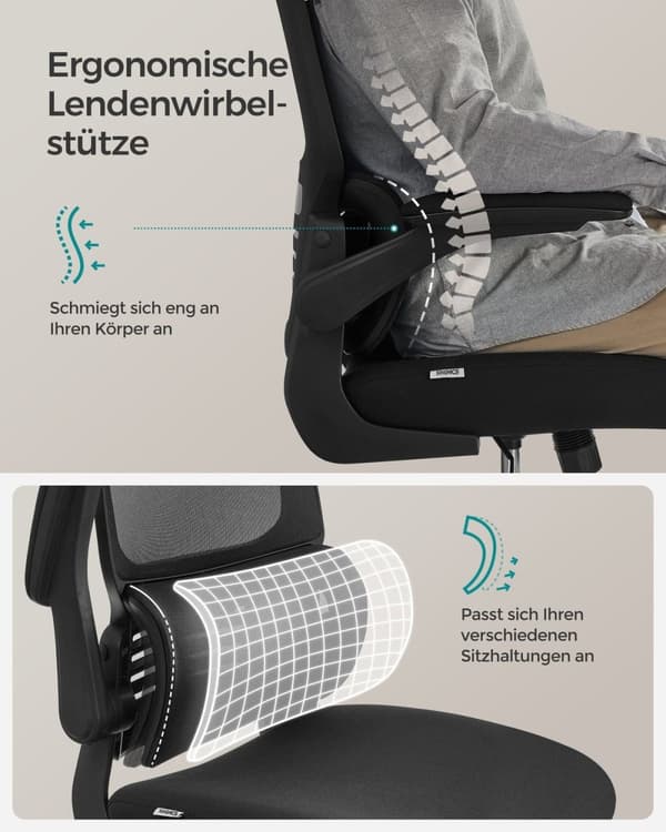 Rootz Ergonominen toimistotuoli - Pöytätuoli - Kääntötuoli - Teräsrunko - Vaahtomuovipehmuste - Muste musta - 62cm x 64cm x (114-122)cm - Säädettävä i