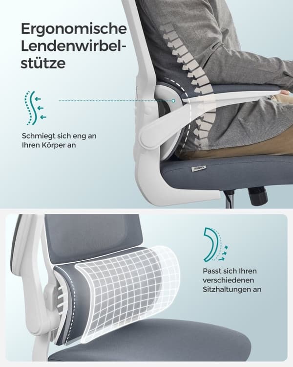 Rootz Dove Grey Kontorsstol - Ergonomisk stol - Vadderad sits - Justerbar höjd - Stålram - 62cm x 64cm x (114-122)cm