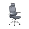 Miniatyrbild 1 av 8: Rootz Dove Grey Kontorsstol - Ergonomisk stol - Vadderad sits - Justerbar höjd - Stålram - 62cm x 64cm x (114-122)cm