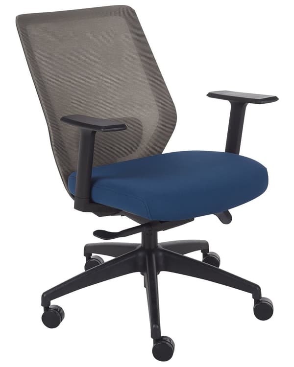 Kontorsstol Blå Tyg Mesh Klädsel Svängbar Skrivbord Dator Justerbar Sits Lutande Ryggstöd