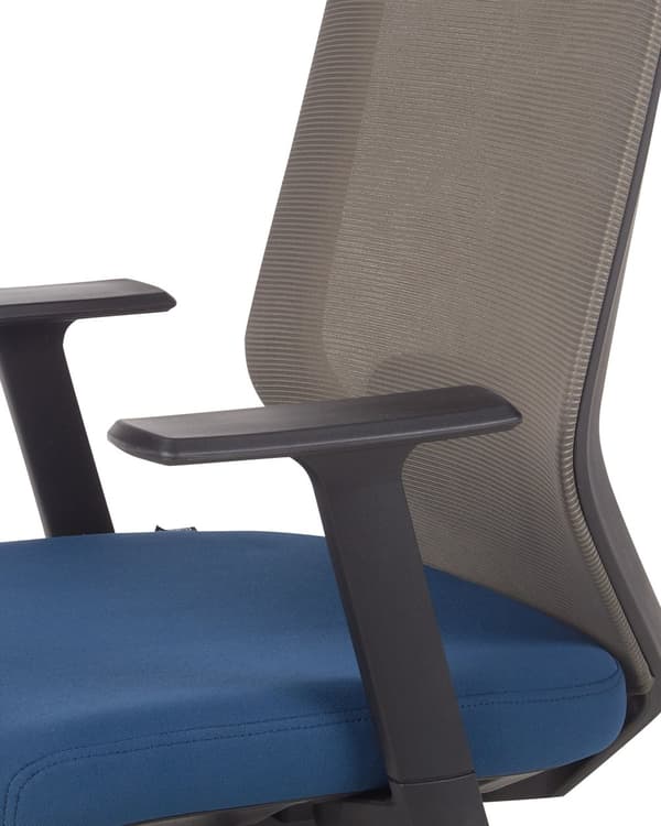 Kontorsstol Blå Tyg Mesh Klädsel Svängbar Skrivbord Dator Justerbar Sits Lutande Ryggstöd