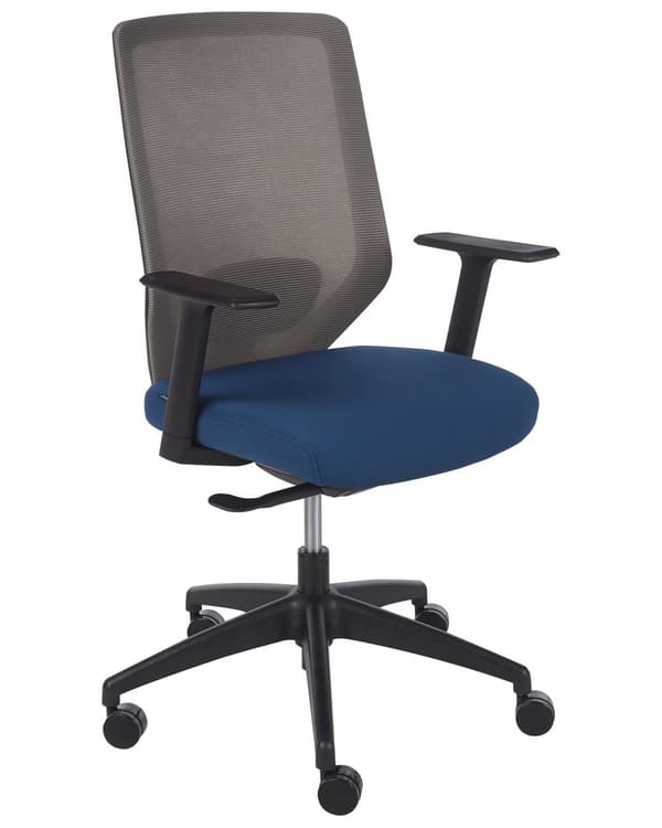 Kontorsstol Blå Tyg Mesh Klädsel Svängbar Skrivbord Dator Justerbar Sits Lutande Ryggstöd