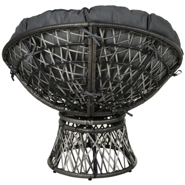 Rootz Papasan -tuoli - Pajutuoli - Rottinkituoli - 360 asteen kierto - Irrotettava pehmuste - Galvanoitu teräsrunko - L87 x S97 x K86 cm