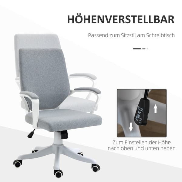 Rootz Vinsetto Kontorstol - Ergonomisk skrivebordsstol - Justerbart kontorsæde - Højdejusterbar - Åndbart stof - Vippefunktion - 62W x 69D x 92-100H c