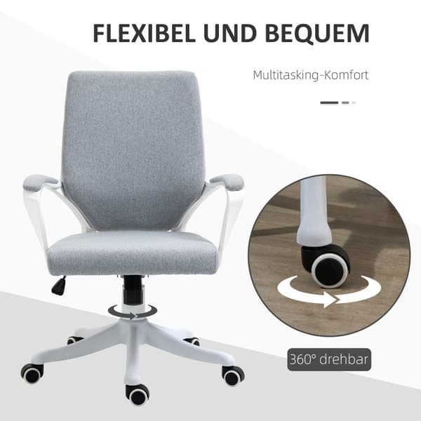 Rootz Vinsetto Kontorstol - Ergonomisk skrivebordsstol - Justerbart kontorsæde - Højdejusterbar - Åndbart stof - Vippefunktion - 62W x 69D x 92-100H c